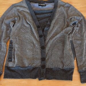 Men's Gray Cardigan Sweater Medium